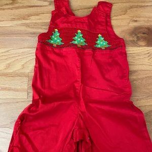 Christmas Smocked Jumpsuit